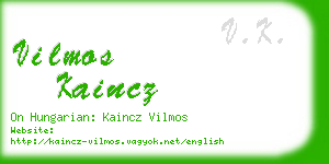 vilmos kaincz business card